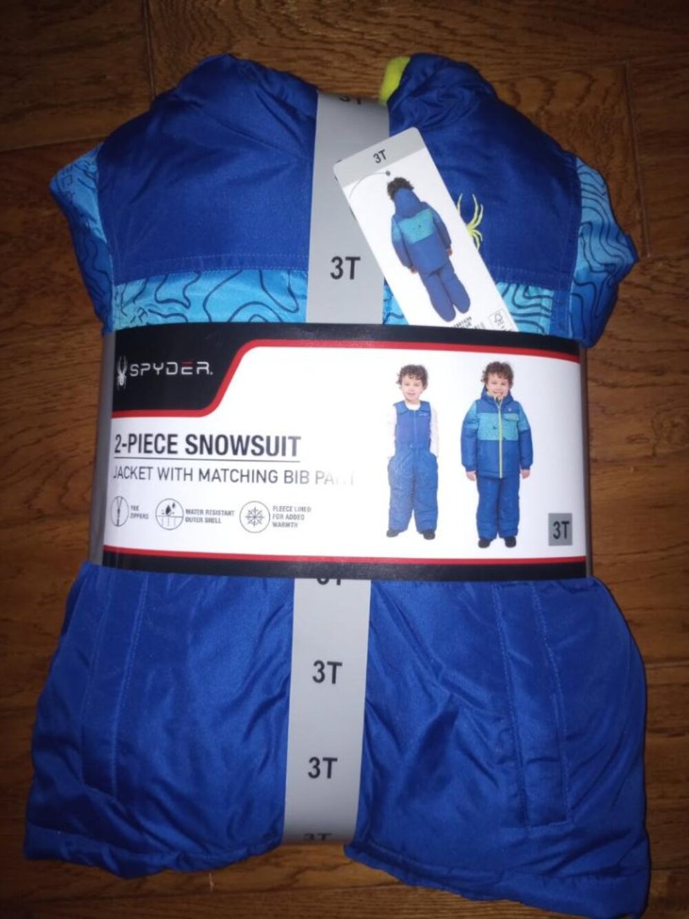 Spyder Boys Toddler Size 3T Blue 2 Piece Snowsuit Jacket Bib Pants Set NWD - Picture 4 of 5